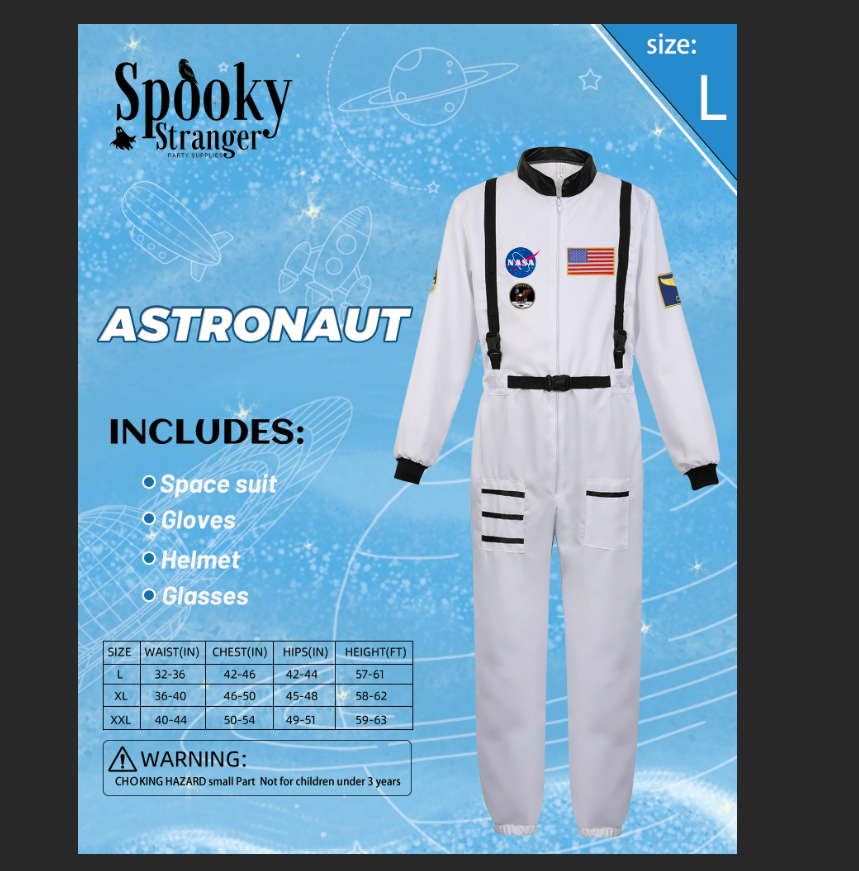 White Astronaut Costume - Adult Space Explorer Halloween Outfit